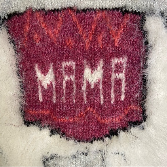 “Mama” llama fuzzy maternity sweater Size XL - Picture 10 of 11